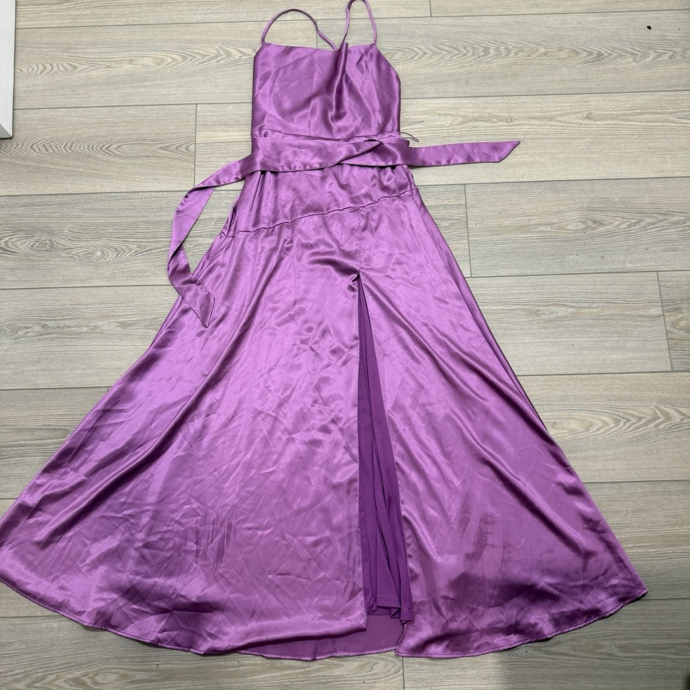 Lulus Garden Meandering Lavender Floral Maxi Dress Medium Formal Gown Slit